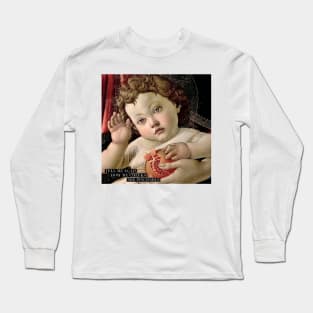 Funny Baby Shower Gift: Botticelli Painting Typography Long Sleeve T-Shirt